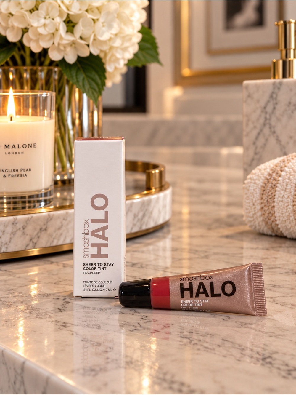 Smashbox Halo Sheer To Stay Lip + Cheek Color Tint Pomegranate NEW